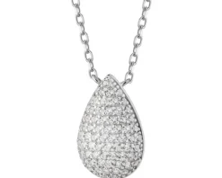 Naszyjnik srebrny z cyrkoniami - łezka