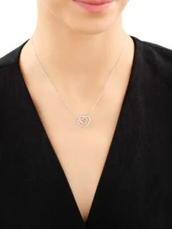 Naszyjnik srebrny z cyrkoniami - serca