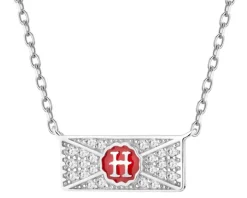 Naszyjnik srebrny z cyrkoniami i emalią - Harry Potter, list z Hogwartu, Warner Bros. Discovery