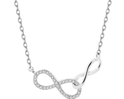 Naszyjnik srebrny z cyrkoniami - nieskończoności