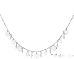 Naszyjnik srebrny z cyrkoniami - serca