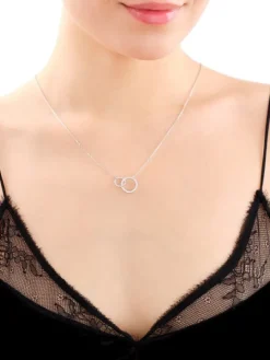 Naszyjnik srebrny z cyrkoniami - koła