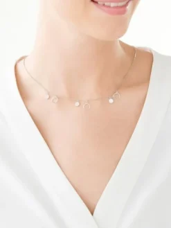 Naszyjnik srebrny z cyrkoniami - koła