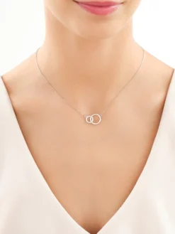 Naszyjnik srebrny z cyrkoniami - koła