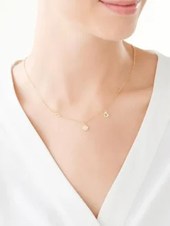 Naszyjnik srebrny z cyrkoniami - koniczyna, serce, nieskończoność