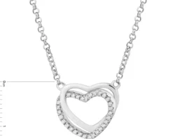 Naszyjnik srebrny z cyrkoniami - serca