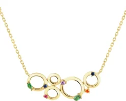 Naszyjnik srebrny z cyrkoniami - koła