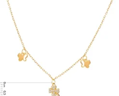 Naszyjnik srebrny z cyrkoniami - koniczyna, motyle