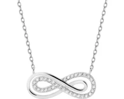 Naszyjnik srebrny z cyrkoniami - nieskończoność