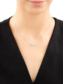 Naszyjnik srebrny z cyrkoniami - nieskończoności