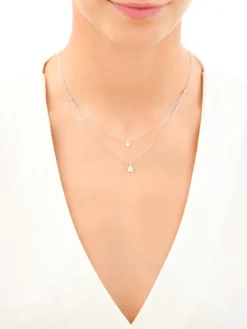 Naszyjnik srebrny z cyrkonią - gwiazda