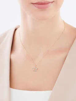 Naszyjnik srebrny z cyrkoniami - gwiazda