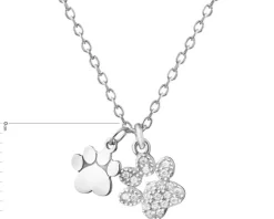 Naszyjnik srebrny z cyrkoniami - łapki