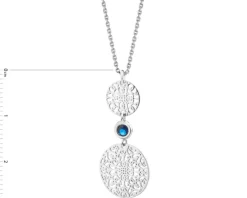 Naszyjnik srebrny z cyrkonią - rozety