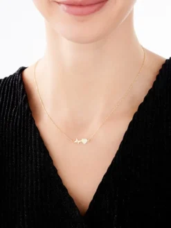 Naszyjnik srebrny z cyrkoniami - EKG serca, serce