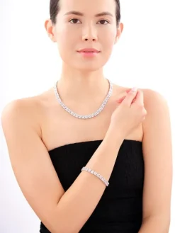 Naszyjnik srebrny z cyrkoniami