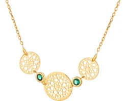 Naszyjnik srebrny z cyrkoniami - rozety