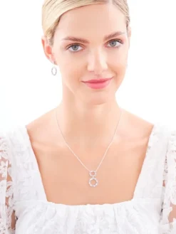 Naszyjnik srebrny z cyrkoniami - koła