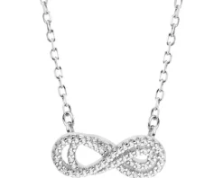Naszyjnik srebrny z cyrkoniami - nieskończoność