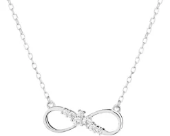 Naszyjnik srebrny z cyrkoniami - nieskończoność