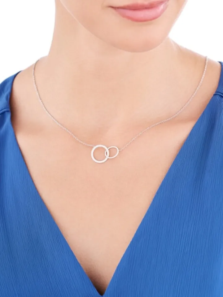 Naszyjnik srebrny z cyrkoniami - koła