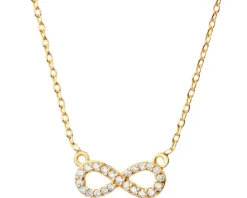 Naszyjnik srebrny z cyrkoniami - nieskończoność