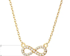 Naszyjnik srebrny z cyrkoniami - nieskończoność