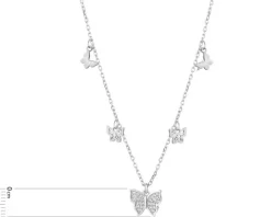 Naszyjnik srebrny z cyrkoniami - koło, serce