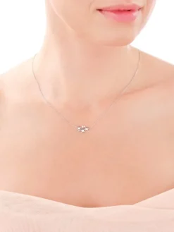 Naszyjnik srebrny z cyrkoniami - gwiazdy