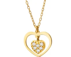 Naszyjnik srebrny z cyrkoniami - serce