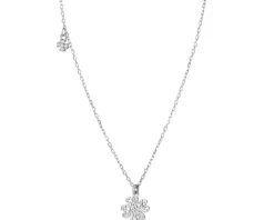 Naszyjnik srebrny z cyrkoniami - koniczyny