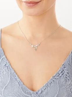 Naszyjnik srebrny z cyrkoniami - koło, serce