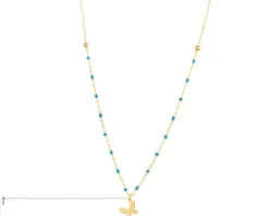 Naszyjnik srebrny z emalią - motyl