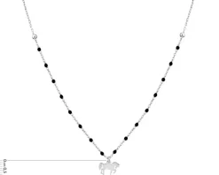 Naszyjnik srebrny z emalią - koń