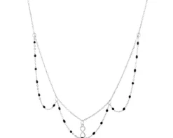 Naszyjnik srebrny z emalią - nieskończoność