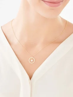 Naszyjnik srebrny z perłą - koło