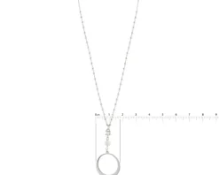 Naszyjnik srebrny z perłą i cyrkonią - koło