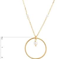Naszyjnik srebrny z perłami - koło
