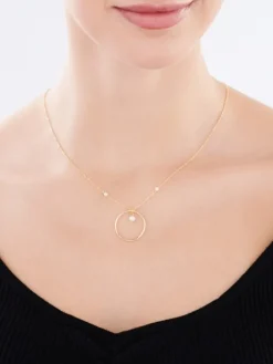 Naszyjnik srebrny z perłami - koło