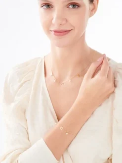 Naszyjnik srebrny z perłami -  serce, nieskończoność, koniczyna