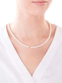 Naszyjnik srebrny z perłami