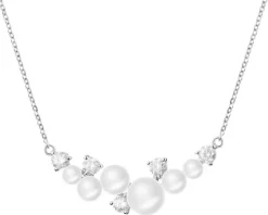 Naszyjnik srebrny z perłami i cyrkoniami