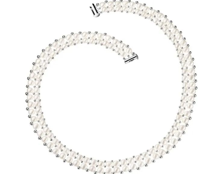 Naszyjnik srebrny z perłami