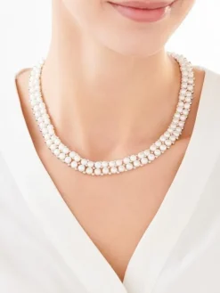 Naszyjnik srebrny z perłami