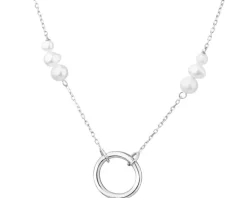 Naszyjnik srebrny z perłami - koło