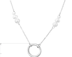 Naszyjnik srebrny z perłami - koło