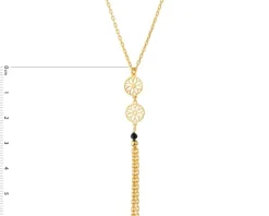 Naszyjnik srebrny ze szkłem - rozety