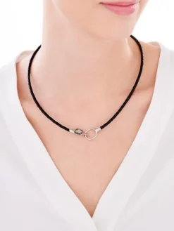 Naszyjnik srebrny ze szkłem