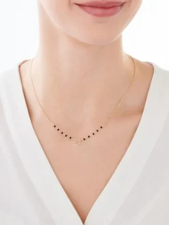 Naszyjnik srebrny ze szkłem - rozeta