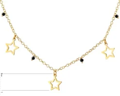 Naszyjnik srebrny ze szkłem - gwiazdy